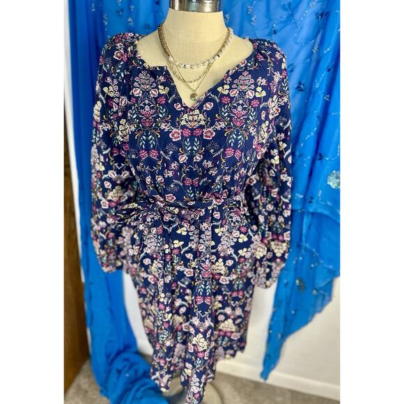St. John Dresses & Skirts - NWT St. John’s Bay Navy Floral Dress With Belt XL